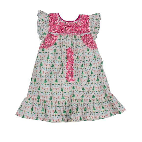 NWT Six Honeybees 3T Sugarplum Dreams Ruffle Dress - Picture 1 of 4
